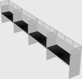 Shared rectangular cubicle