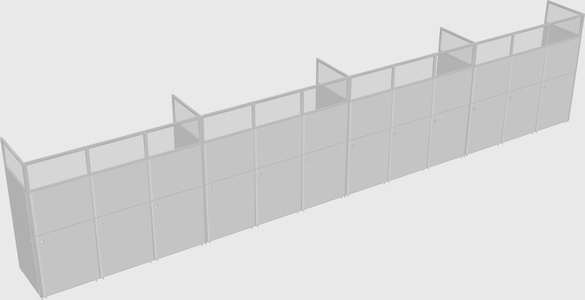 Shared rectangular cubicle