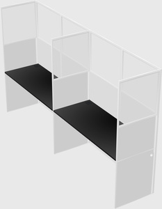 Shared rectangular cubicle