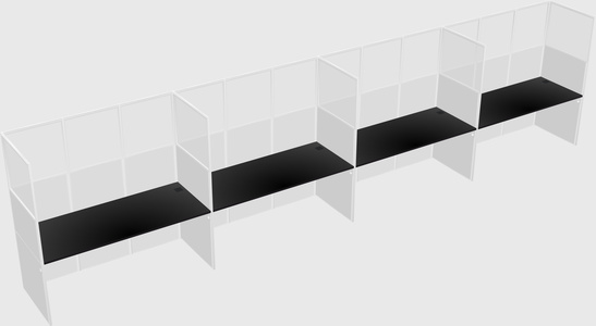 Shared rectangular cubicle