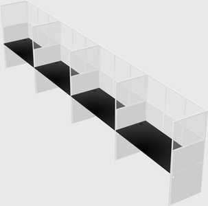 Shared rectangular cubicle