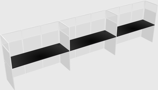 Shared rectangular cubicle