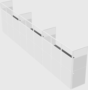 Shared rectangular cubicle