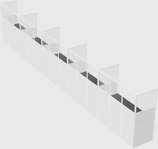 Shared rectangular cubicle