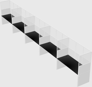 Shared rectangular cubicle