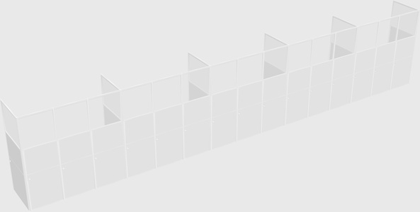Shared rectangular cubicle