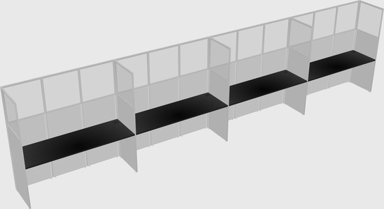 Shared rectangular cubicle
