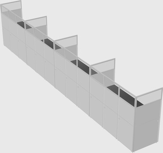 Shared rectangular cubicle