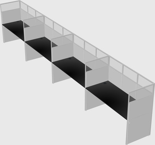 Shared rectangular cubicle