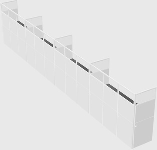 Shared rectangular cubicle