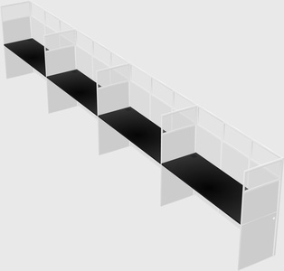 Shared rectangular cubicle