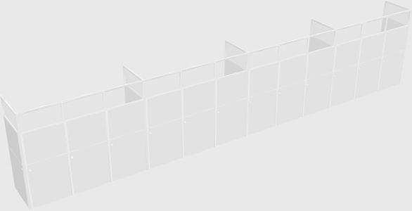 Shared rectangular cubicle