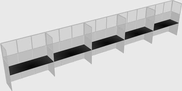 Shared rectangular cubicle