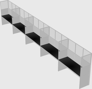 Shared rectangular cubicle