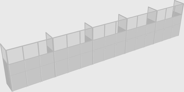 Shared rectangular cubicle