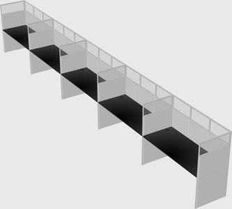 Shared rectangular cubicle