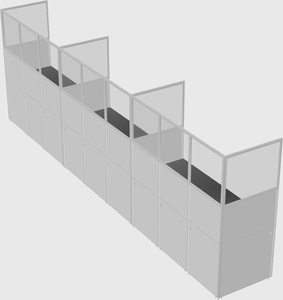 Shared rectangular cubicle