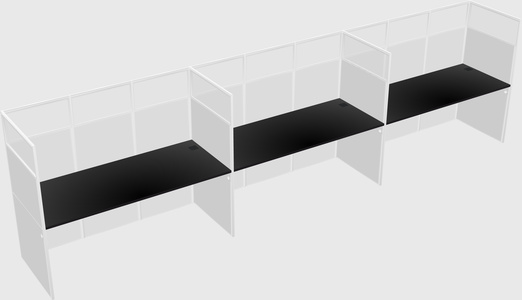 Shared rectangular cubicle