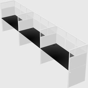 Shared rectangular cubicle