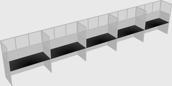 Shared rectangular cubicle