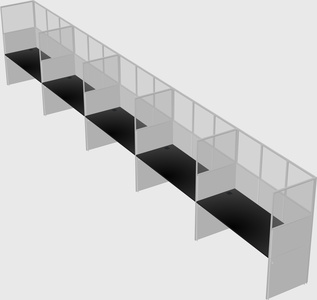 Shared rectangular cubicle