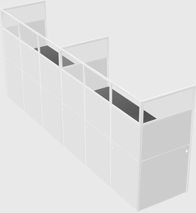 Shared rectangular cubicle