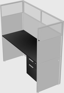 Shared rectangular cubicle