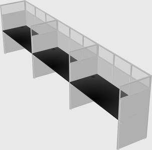 Shared rectangular cubicle