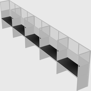 Shared rectangular cubicle