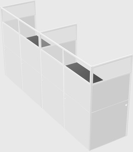 Shared rectangular cubicle