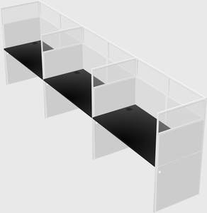 Shared rectangular cubicle