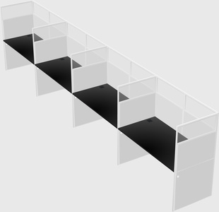 Shared rectangular cubicle