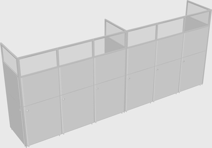Shared rectangular cubicle