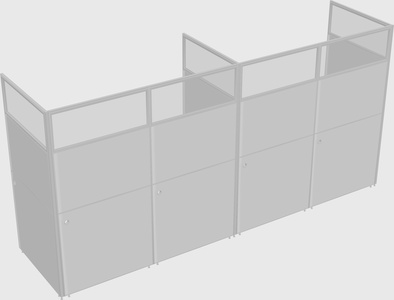 Shared rectangular cubicle