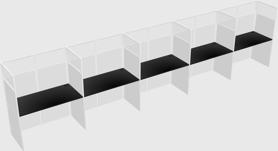 Shared rectangular cubicle
