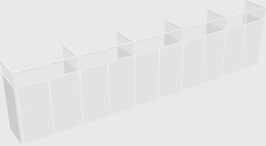 Shared rectangular cubicle