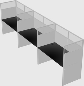 Shared rectangular cubicle