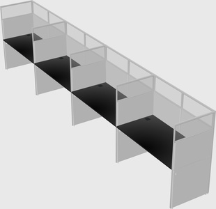 Shared rectangular cubicle