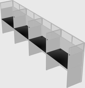 Shared rectangular cubicle