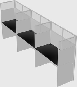 Shared rectangular cubicle