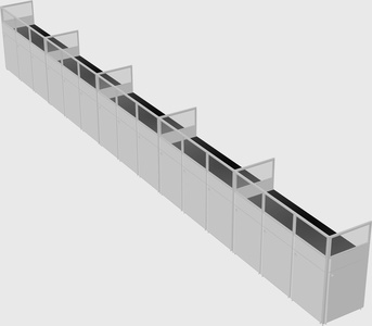 Shared rectangular cubicle