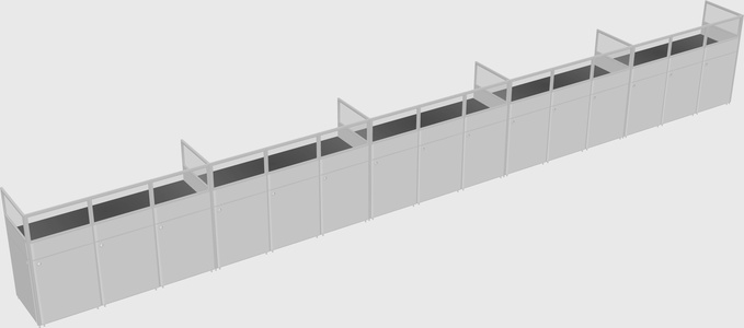 Shared rectangular cubicle