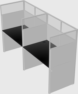 Shared rectangular cubicle