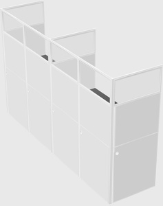Shared rectangular cubicle