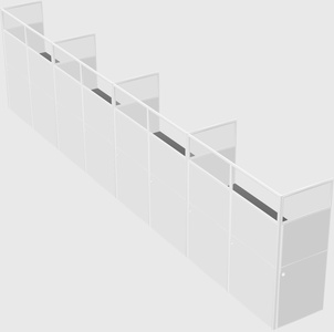 Shared rectangular cubicle