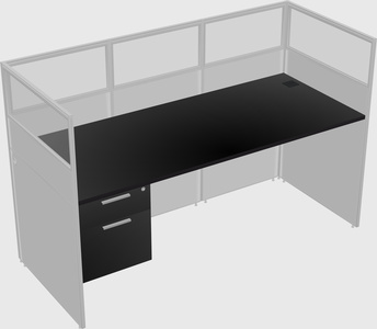 Shared rectangular cubicle