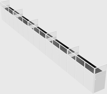 Shared rectangular cubicle