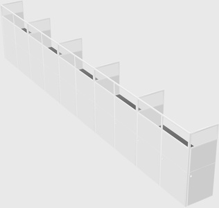 Shared rectangular cubicle