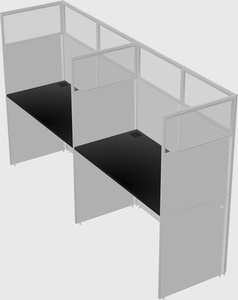 Shared rectangular cubicle
