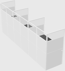 Shared rectangular cubicle